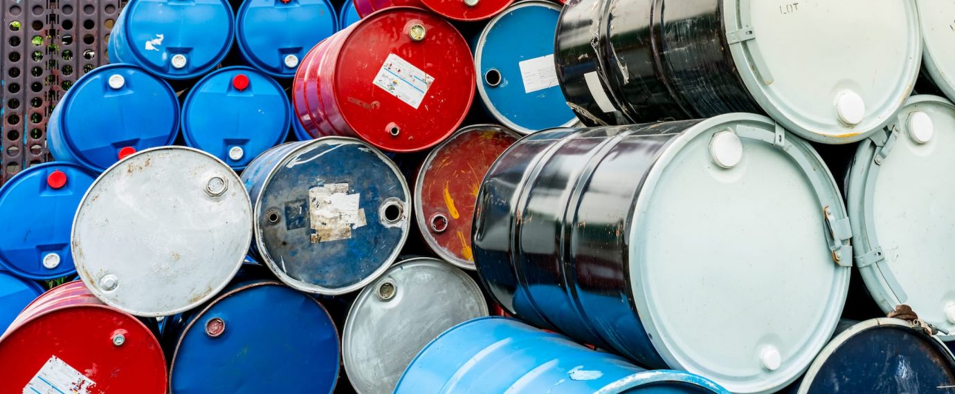 A stack of oil bins